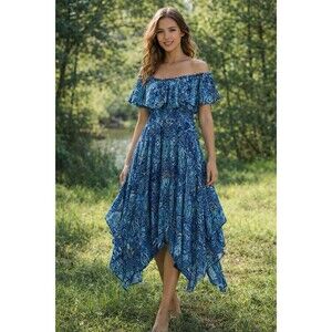 Women‎ Y2K Dress  Babydoll Size 6 Fairy Grunge Whimsigoth Blue  Chris McLaughlin